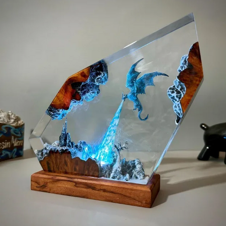 Film and television ice dragon resin night light creative ornament 3D art statue Oz Pet Hub